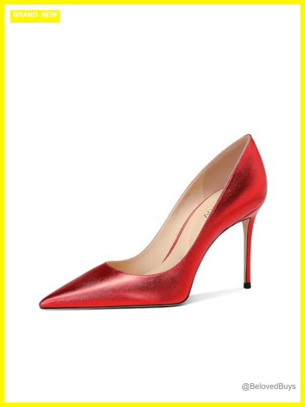 Qililul Women Pointed Toe Stiletto Heel Closed Toe PU Pumps